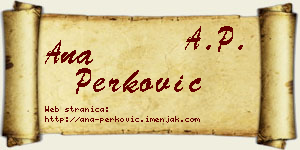 Ana Perković vizit kartica